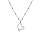 Collier en argent rhodié chaîne avec boules couleur turquoise avec pampille coeur 40+5cm