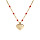 Collier en argent et dorure jaune chane avec boules couleur rouge avec pendentif coeur 40+5cm