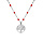 Collier en argent rhodi chane avec boules couleur rouge avec pendentif arbre de vie 40+5cm