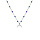 Collier en argent rhodi chane avec boules couleur bleu fonc avec pendentif demi lune 40+5cm