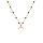 Collier en argent et dorure jaune chane avec boules couleur bleu fonc avec pendentif demi lune 40+5cm