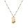 Collier en argent et dorure jaune chane avec boules couleur turquoise avec pendentif attrape rve 40+5cm