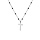 Collier en argent rhodi chane avec boules couleur noire avec pendentif croix 40+5cm