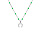 Collier en argent rhodié chaîne avec boules couleur verte avec pendentif fer à cheval 40+5cm