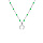 Collier en argent rhodi chane avec boules couleur verte avec pendentif fer  cheval 40+5cm