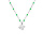 Collier en argent rhodi chane avec boules couleur verte avec pendentif trfles 40+5cm