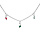 Collier en argent rhodi chane avec pampilles empierres multi couleurs 40+5cm