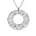 Collier en argent rhodi chane avec pendentif rond vid martel 40+5cm