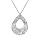 Collier en argent rhodi chane avec pendentif forme goutte martele 40+5cm