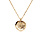 Collier en argent et dorure jaune chane avec pendentif rond diamant 40+5cm