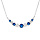 Collier en argent rhodi chane avec oxydes blancs et bleus sertis 42+3cm