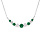 Collier en argent rhodi chane avec oxydes blancs et vert fonc sertis 42+3cm