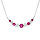 Collier en argent rhodi chane avec oxydes blancs et fushia sertis 42+3cm