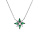 Collier en argent rhodié chaîne avec pendentif fleur avec oxydes blancs et vert sertis 42+3cm Collier en argent rhodié chaîne avec pendentif fleur avec oxydes blancs et vert sertis 42+3cm