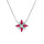 Collier en argent rhodié chaîne avec pendentif fleur avec oxydes blancs et fushia sertis 42+3cm Collier en argent rhodié chaîne avec pendentif fleur avec oxydes blancs et fushia sertis 42+3cm