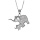 Collier en argent rhodi elphants oxydes blancs 38+4cm