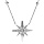 Collier en argent rhodi chane avec pendentif petite toile Edelweis d'oxydes blancs sertis 42+3cm