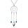 Collier en argent rhodi chane avec pendentif attrape rve et perles bleu ciel 38+5cm