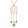 Collier en argent et dorure jaune chane avec pendentif attrape rve et perles bleu ciel 38+5cm