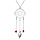 Collier en argent rhodi chane avec pendentif attrape rve et perles rouges 38+5cm