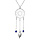 Collier en argent rhodi chane avec pendentif attrape rve et perles bleu fonc 38+5cm