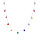Collier en argent rhodi chane avec gouttes de pierres multi couleurs rglable 40,42 et 44cm