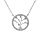 Collier en argent rhodi chane avec pendentif arbre de vie contour oxydes blancs sertis 41+3cm