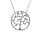 Collier en argent rhodi chane avec pendentif arbre de vie oxydes blancs et contour oxydes blancs sertis 40+3cm