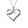 Collier en argent rhodi chane avec pendentif coeur motif infini et glitter blanc 42+3cm