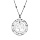 Collier en argent rhodi chane avec pendentif arbre de vie oxydes blancs 40+4cm