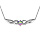 Collier en argent rhodi chaneavec pendentif infini pav d'oxydes blancs et oxyde mystique arc en ciel 42+3cm