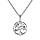 Collier en argent rhodi chane avec pendentif arbre de vie oxydes blancs sertis 42+3cm