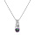 Collier en argent rhodi chane avec pendentif solitaire mystique arc en ciel et feuillage 42+3cm