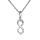 Collier en argent platiné chaîne avec pendentif infini oxydes blancs sertis 38+5cm