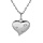 Collier en argent platin chane avec pendentif coeur 3 oxydes blancs sertis 42+3cm