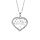 Collier en argent platiné chaîne avec pendentif coeur motif arbre de vie contour oxydes blancs sertis longueur 42+3cm