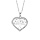 Collier en argent platin chane avec pendentif coeur motif arbre de vie contour oxydes blancs sertis longueur 42+3cm