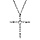 Collier en argent rhodi chane avec pendentif croix avec oxydes blancs sertis 25 x 31mm longueur 38+4cm