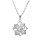 Collier en argent rhodi chane avec pendentif fleur (qui tourne) et oxydes blancs sertis 40+3cm