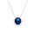 Collier en argent rhodi pendentif royale oxyde bleu (17 mm x 14 mm)  - 42+3cm