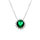 Collier en argent rhodi pendentif royale oxyde vert (17 mm x 14 mm)  - 42+3cm