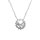 Collier en argent rhodi pendentif royale oxyde blanc (17 mm x 14 mm) - 42+3cm