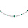 Collier en argent rhodi range perles 3mm blanche de synthse et perles vertes longueur 38+4cm