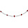 Bracelet en argent rhodi range perles 3mm blanche de synthse et perles rouges longueur 38+4cm