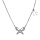 Collier en argent rhodi avec papillon pav d'oxydes blancs longueur 42+3cm