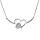 Collier en argent rhodi chane avec coeur vid et coeur pav d'oxyde blanc longueur 42+3cm