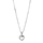 Collier en argent rhodi chane avec pendentif coeur vid avec 1 moiti lisse et l'autre orne d'oxydes blancs - longueur 42cm + 3cm de rallonge