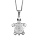 Collier en argent rhodi chane avec pendentif tortue orne d'oxydes blancs et yeux noirs - longueur 42cm + 3cm de rallonge