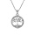 Collier argent rhodi pendentif arbre de vie contour oxydes blancs sertis 40+5cm