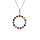 Collier en argent rhodi cercle oxydes multi couleurs 42+3cm